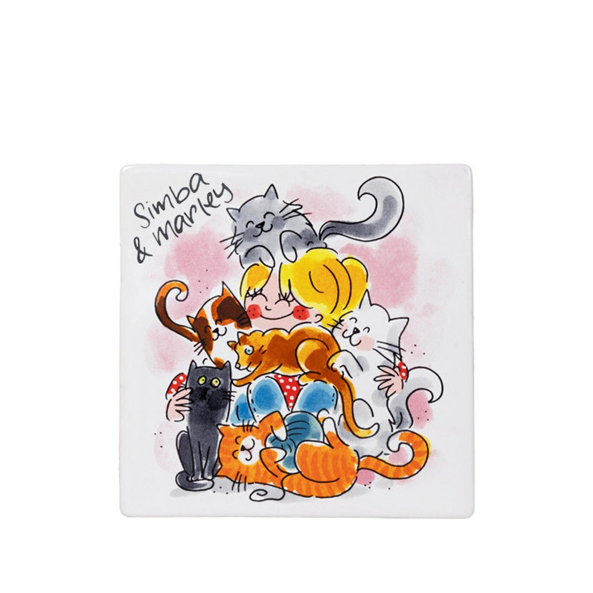 FLIESE Katzen in Bunt - 13cm - Multicolor, Keramik (13/0.5/13cm) - Blond Amsterdam