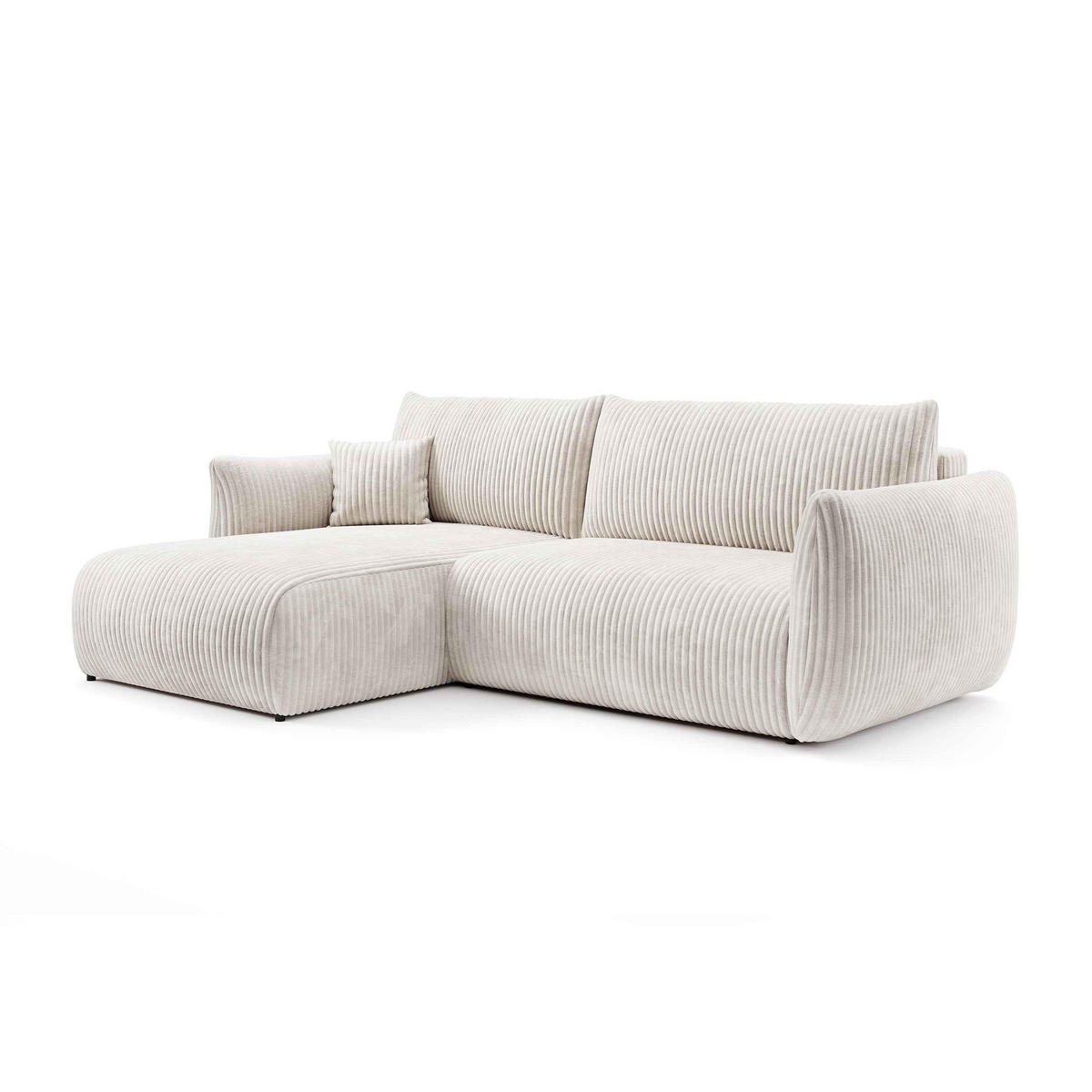 ECKSOFA ALLORO Rosa - Rosa, Textil (257/88/177cm) - Pillovely