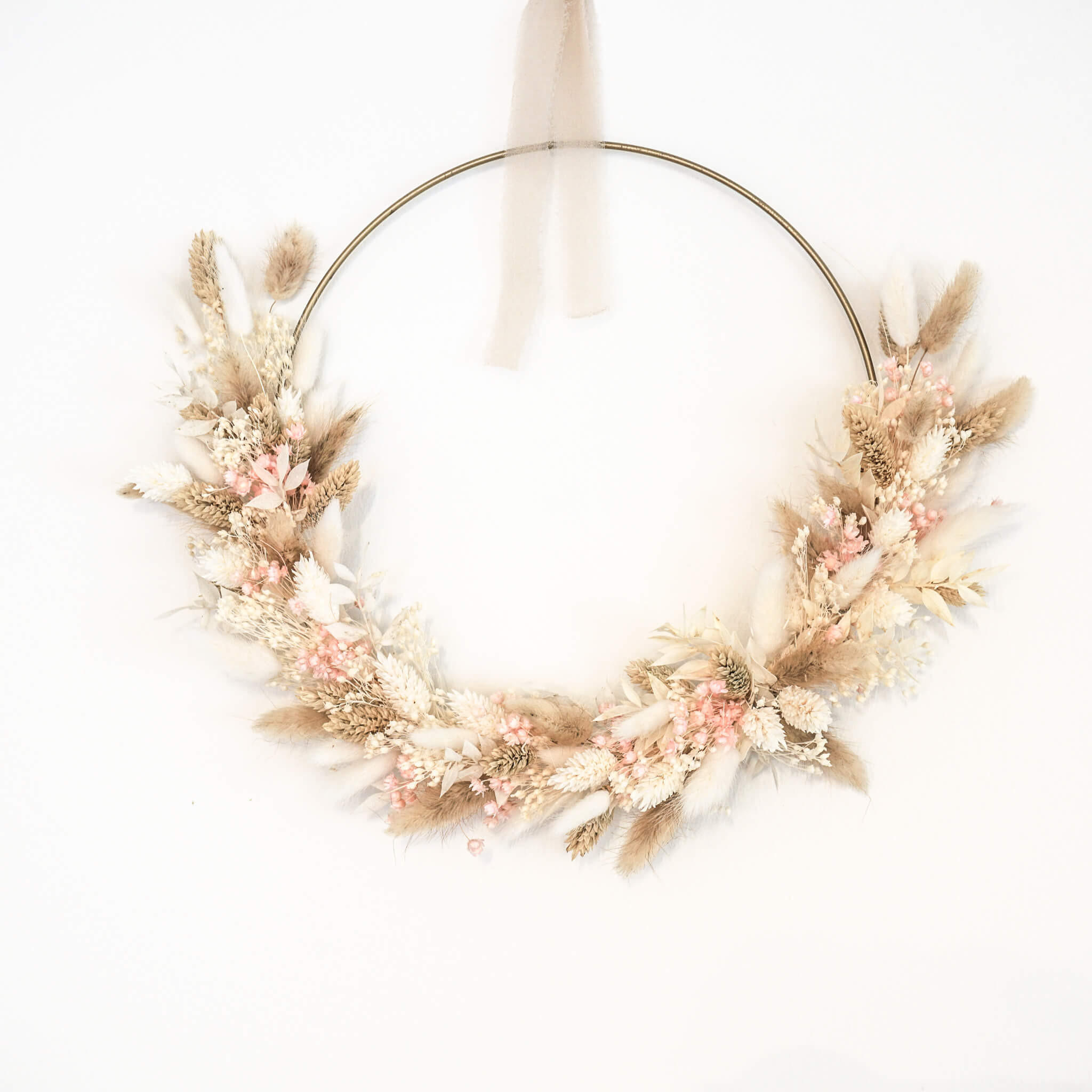 TROCKENBLUMEN kranz Blützenzart in beige klein - Beige, Naturmaterialien (4cm) - Lykke & You