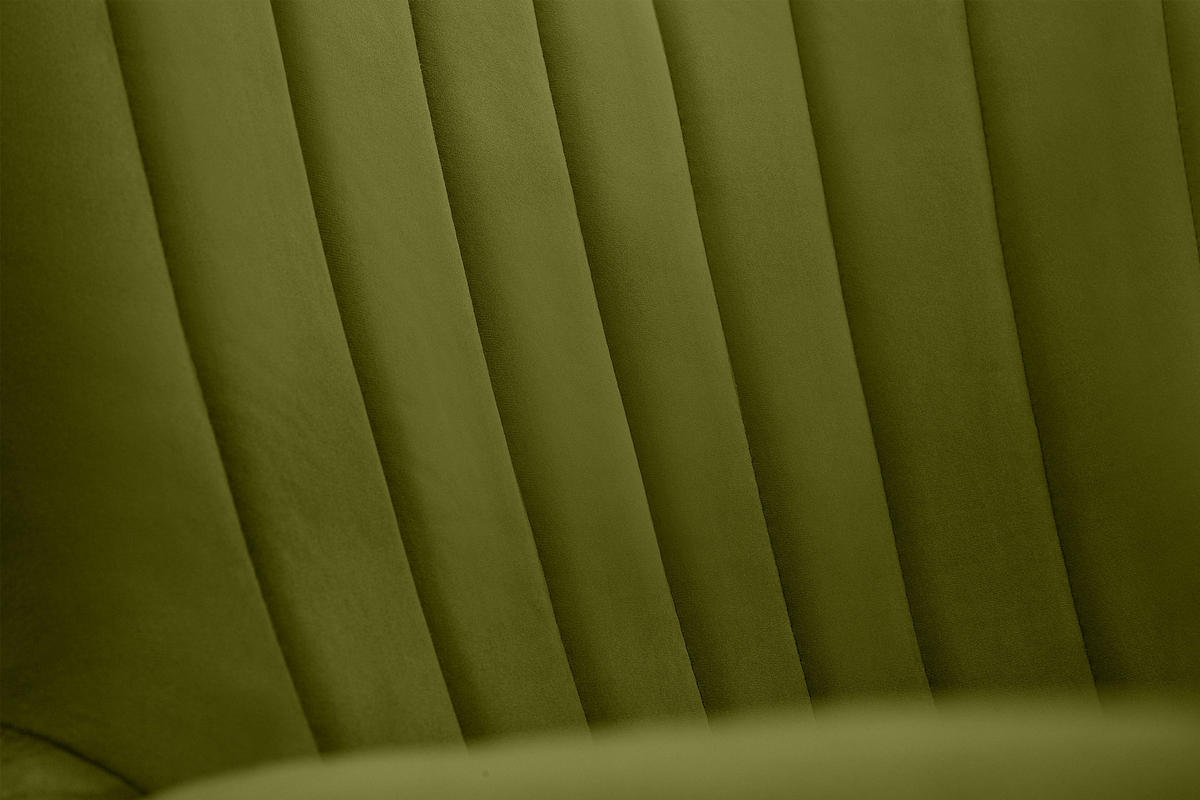 OHRENSESSEL GADI Velourstoff, Olive - Schwarz/Olivgrün, Holz/Textil (76/100/78cm) - KONSIMO®