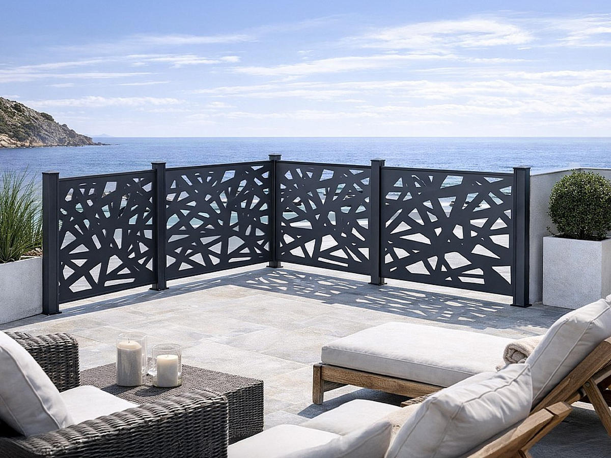 ZAUN - 102.5cm x 7.6cm - Aluminium - anthrazitgrau - NATAFO - Anthrazit, Metall (102.5/100cm) - Vente-Unique