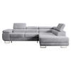 ECKSOFA Stevil Hellgrau Cordbezug - Silberfarben/Hellgrau, Textil/Metall (275/203cm) - Selsey