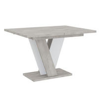 ESSTISCH Ausziehbar 120 - 160 cm Betonoptik und Weiß - Weiß/Grau, Holzwerkstoff (120/90/75cm) - PROSPERO