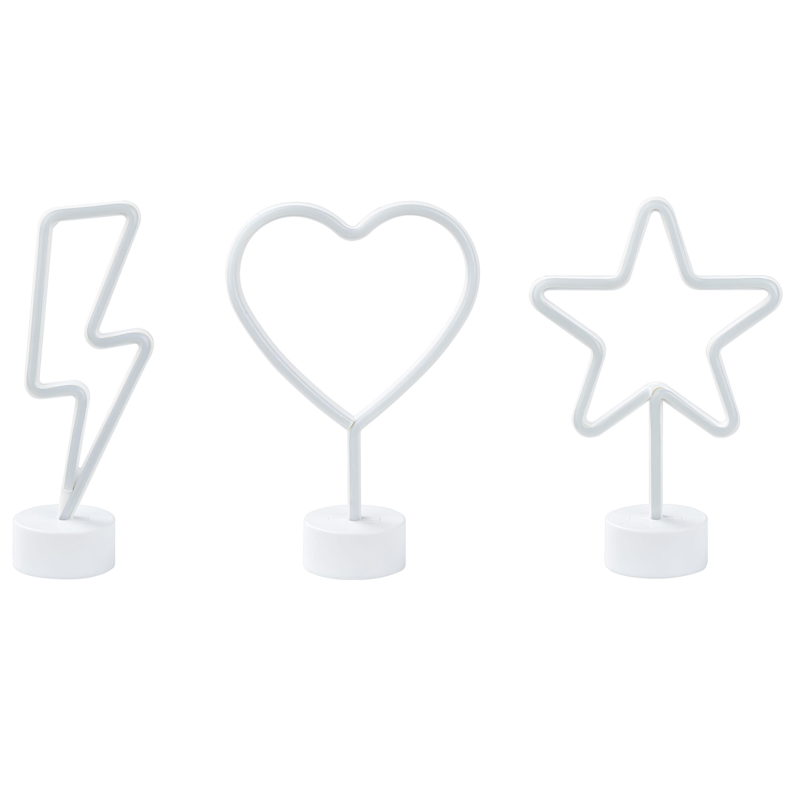 NEONLICHT 3er-Set Floretta 26-8-8/28-8-8/30-8-8 cm - Multicolor, Kunststoff (8/8/30cm) - Beliani