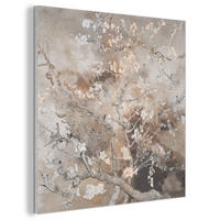 AKUSTIKBILD Mandelblüte - Kunst - Van Gogh - Beige - Abstrakt Akustikpaneele 80x80 cm - Braun, Kunststoff (80/80/0.9cm) - MuchoWow