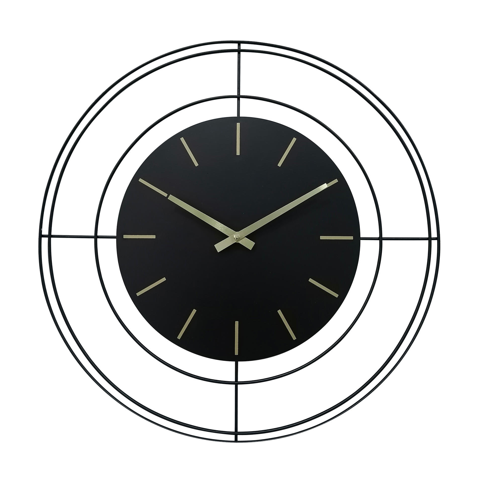 WANDUHR Schwarz 5/50/50 cm - Schwarz, Metall (5/50/50cm) - Mobili Rebecca