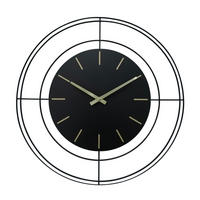 WANDUHR Schwarz 5/50/50 cm - Schwarz, Metall (5/50/50cm) - Mobili Rebecca