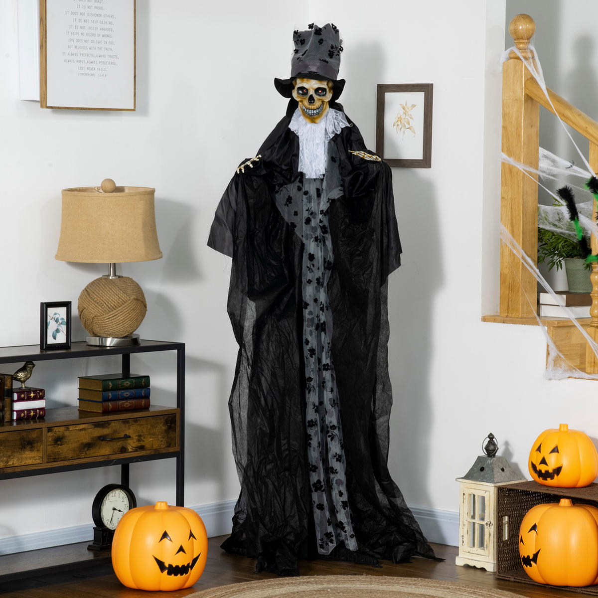 HALLOWEEN-DEKORATION Schwarz 115.0/65.0/189.0cm - Schwarz, Textil (65/189/115cm)