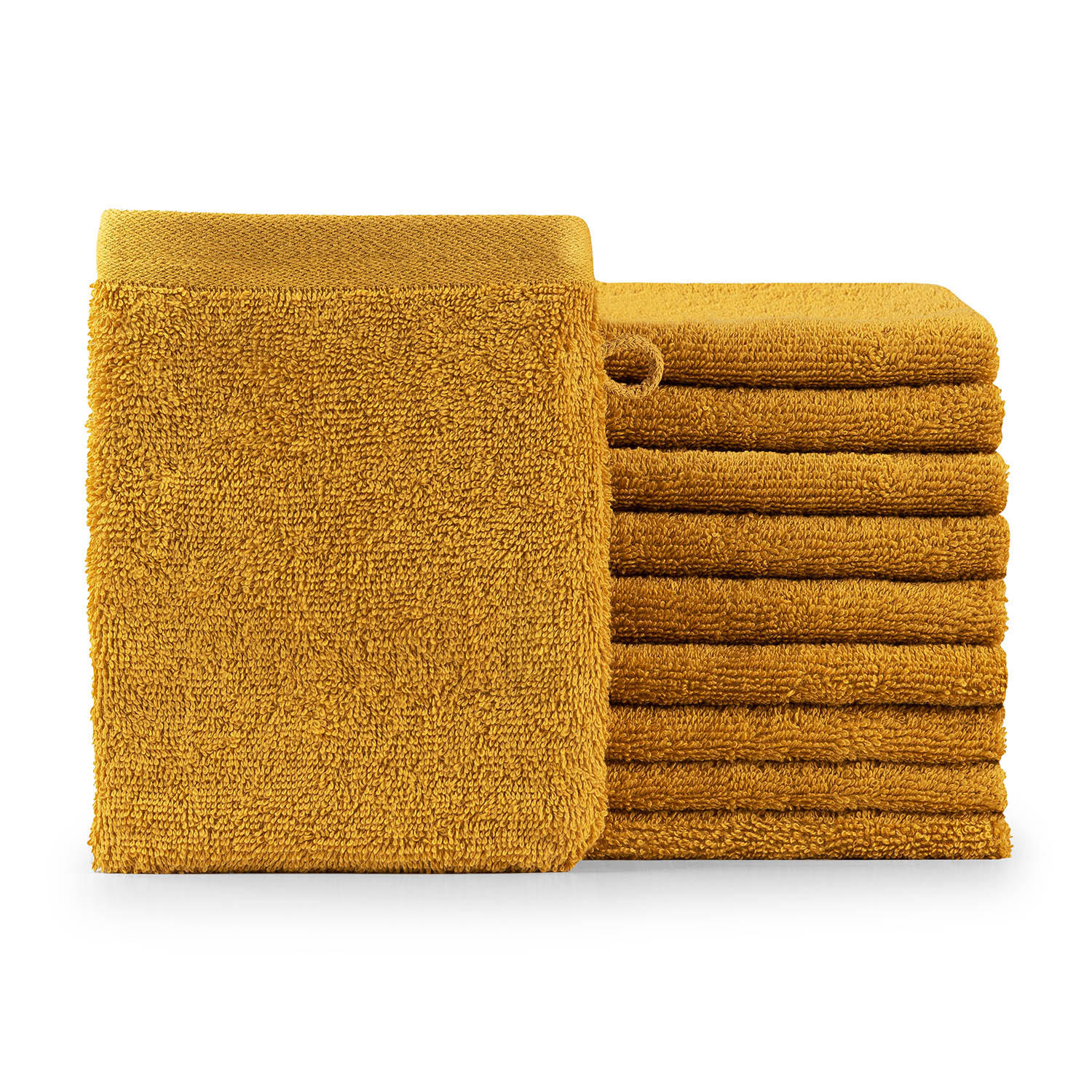 WASCHLAPPEN 10er-Set, 10x Waschlappen 15/20 cm, Gelb - Gelb, Textil (15/20cm) - Blumtal