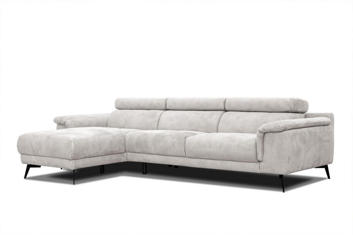 ECKSOFA FIERO 4-Sitzer, ecru - Ecru/Schwarz, Holzwerkstoff/Textil (158/269cm) - Courtois Laville