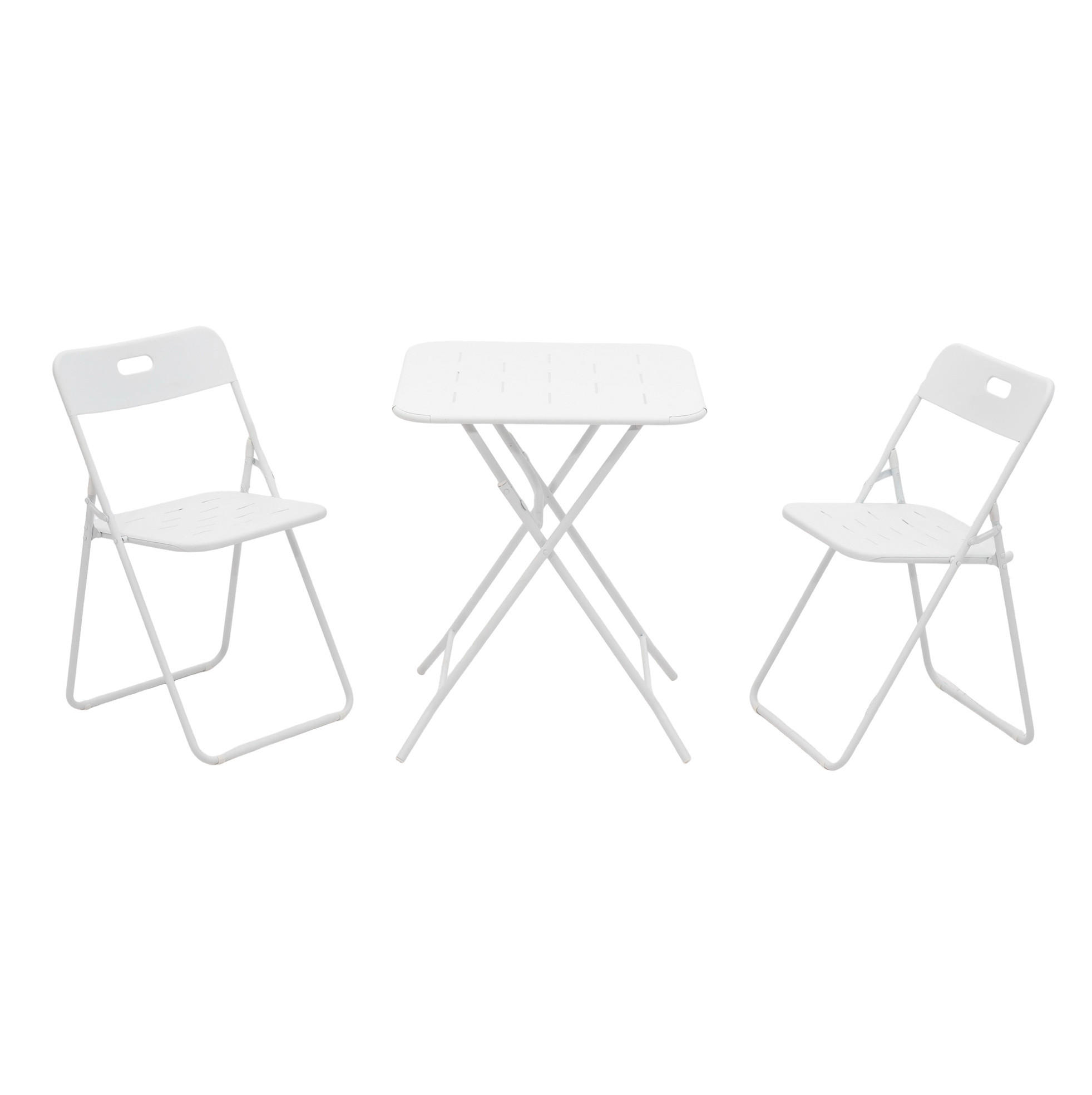 GARTENSET 60/73/60 cm Weiß aus Stahl 3er Set - Weiß, Metall - OKMYHOME
