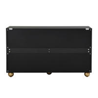 SIDEBOARD in Schwarz Anrichte mit kugelförmigen Beinen für Wohnzimmer und Schlafzimmer, B120/T35/H71.5 cm - Goldfarben/Schwarz, Holzwerkstoff/Metall (120/71.5/35cm) - STILVORA