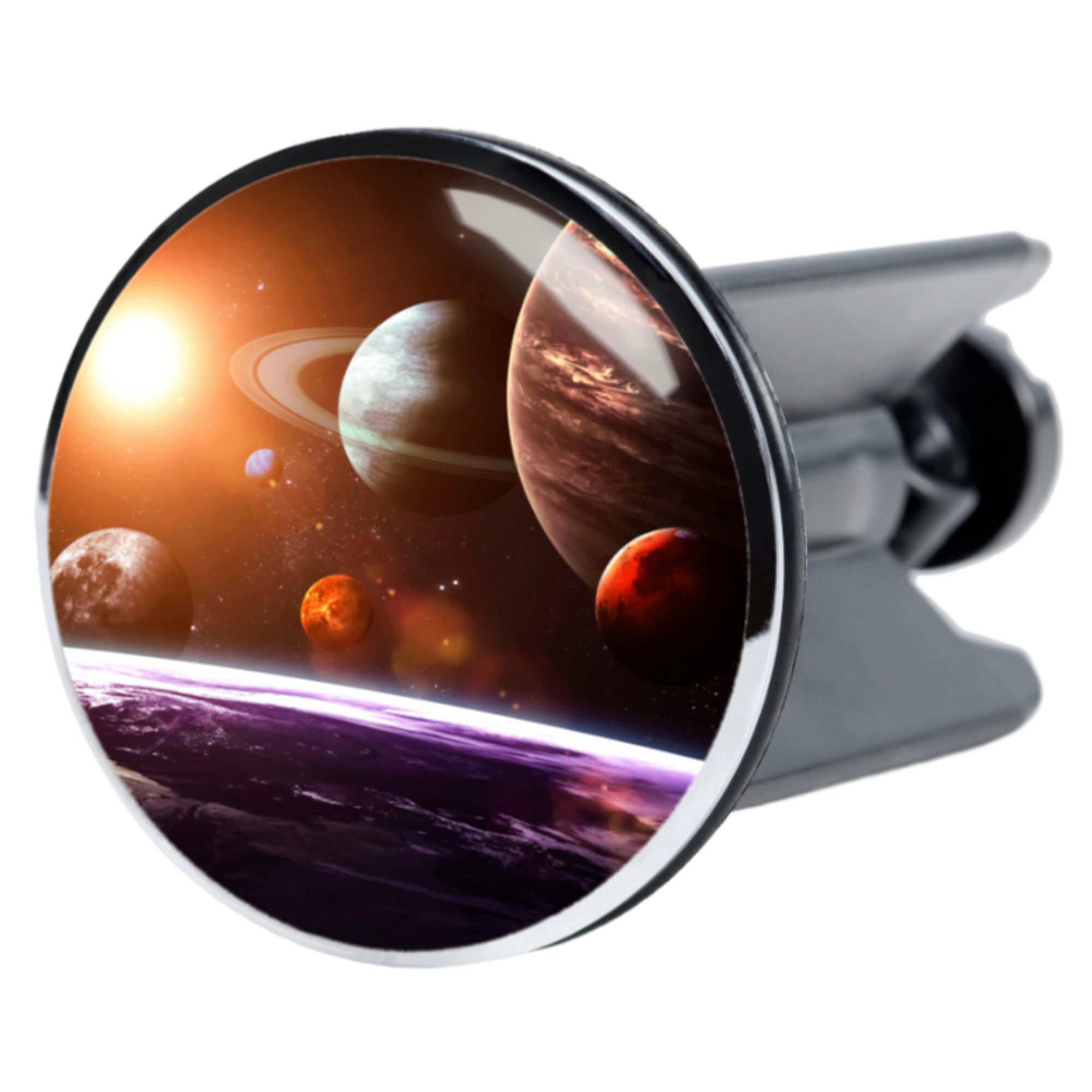 WASCHBECKENSTÖPSEL Planeten - Orange, Kunststoff/Metall (4/7/7cm) - Sanilo