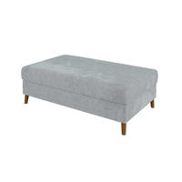 HOCKER Sigurd Hellgrau Chenille - Hellgrau/Braun, Holz/Textil (118/40/73cm) - S-Style Möbel