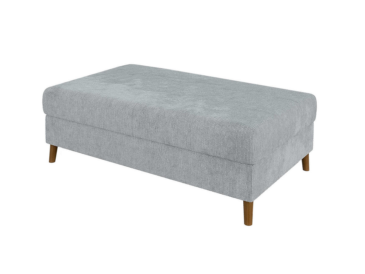 HOCKER Sigurd Hellgrau Chenille - Hellgrau/Braun, Holz/Textil (118/40/73cm) - S-Style Möbel