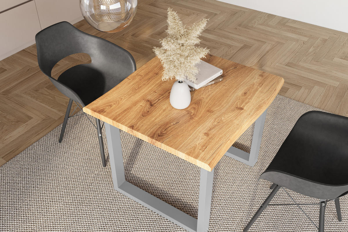 ESSTISCH JULIUS U - Wildeiche/Eichefarben, Holz (80/80/77cm) - SAM