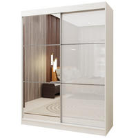 SCHWEBETÜRENSCHRANK VITALE 160/216/61 cm 2-türig mit Spiegel Weiß - Weiß, Holzwerkstoff (160/216/61cm) - MASSENO