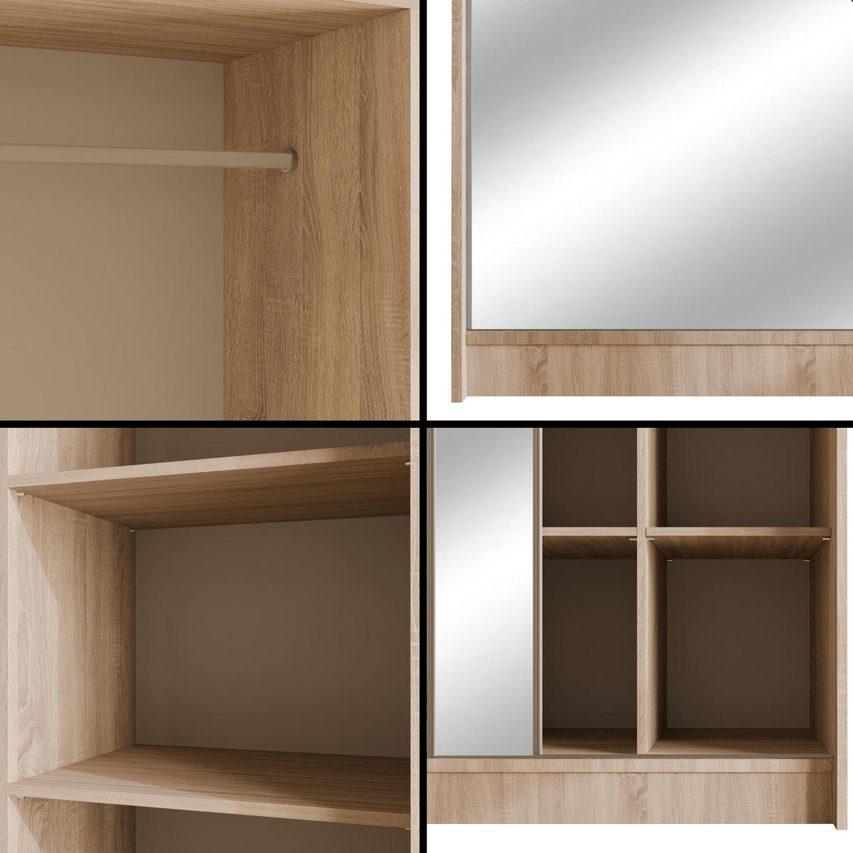 KLEIDERSCHRANK AMOHA - 150 cm - Sonoma Eiche - Sonoma Eiche, Holzwerkstoff (150/215/61cm) - ALTDECOR