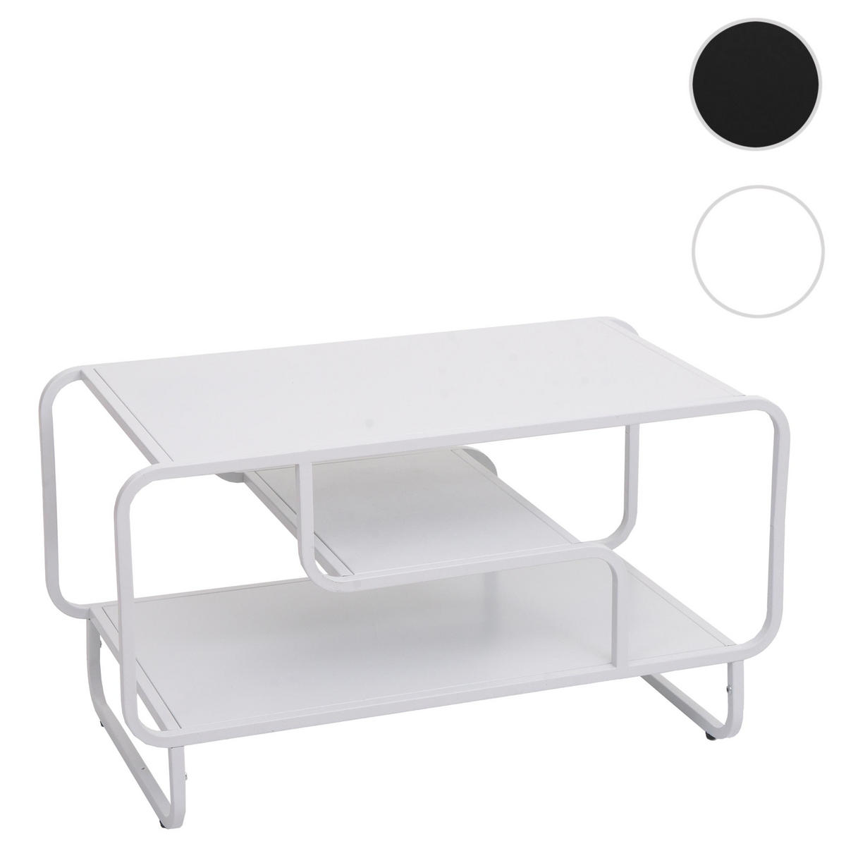 COUCHTISCH rechteck Weiß - Weiß, Metall (40/80/45cm) - MCW