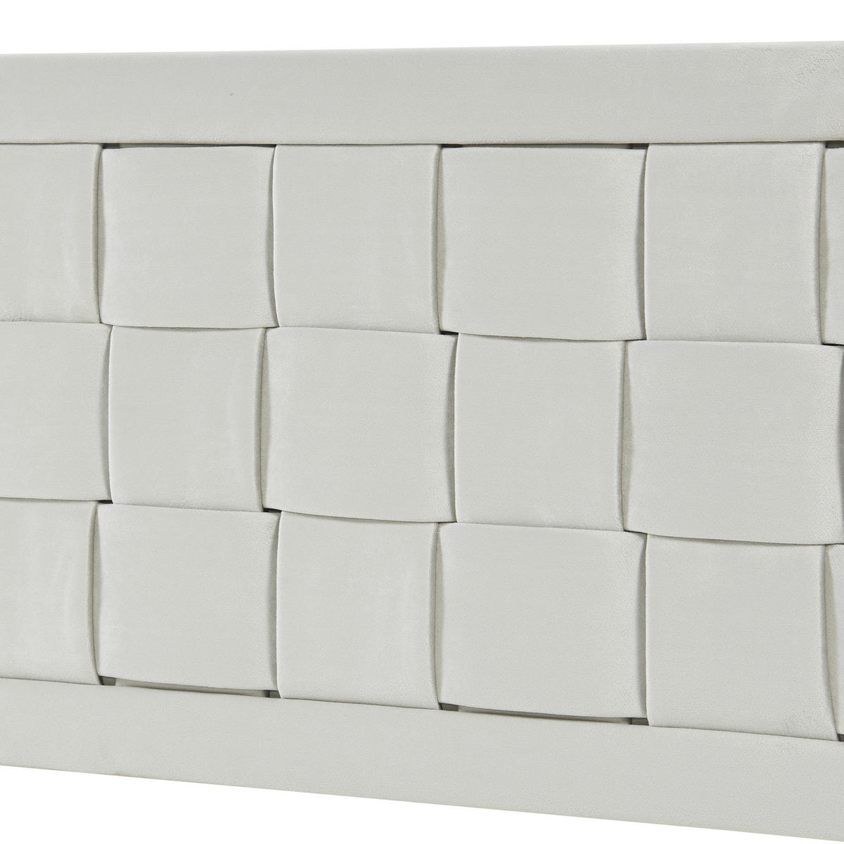 ČELO POSTELE Tervo - světle šedá, kompozitní dřevo/textil (160/50/5cm) - [en.casa]