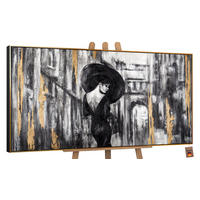 GEMÄLDE Filmstreifen Schattenfugenrahmen Schwarz-Gold 160x80 cm - Schwarz Hochglanz, Holz (160/80cm) - YS-art gallery