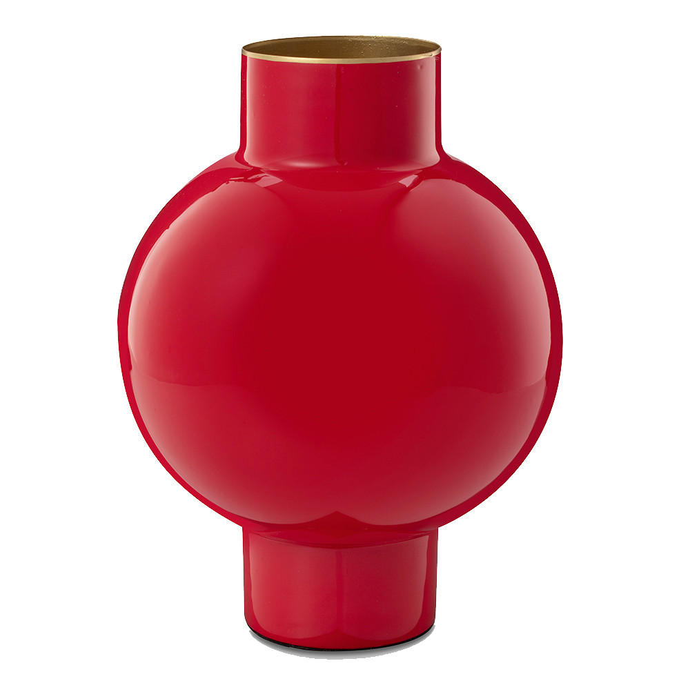 VASE Metal small red 18x24 cm - Rot, Metall (24cm) - Pip Studio