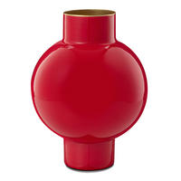 VASE Metal small red 18x24 cm - Rot, Metall (24cm) - Pip Studio