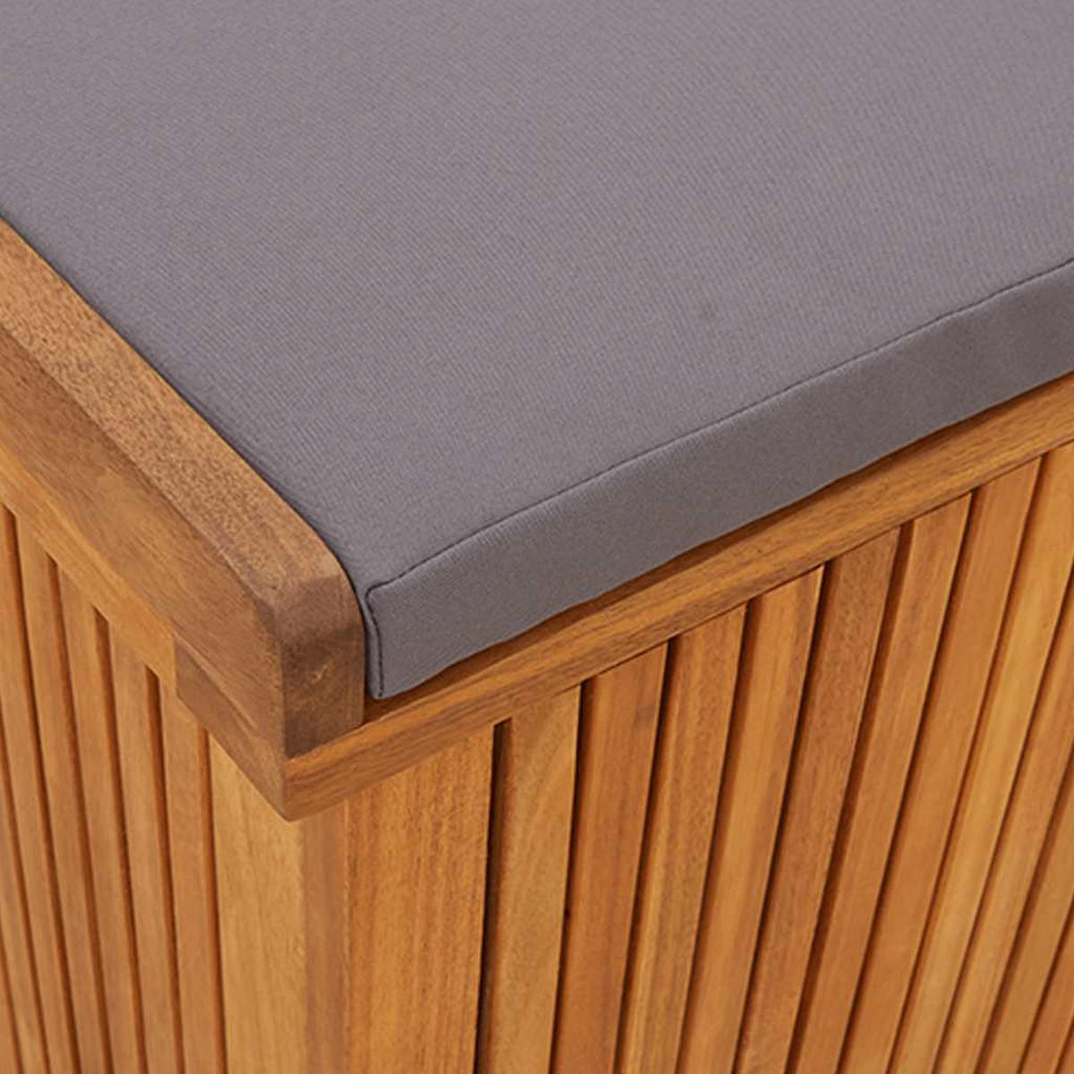 GARTENBOX mit Kissen, 150/50/60,5 cm, aus Massivholz Akazie, Dunkelgrau - Braun, Holz (50/60.5/150cm) - vidaXL