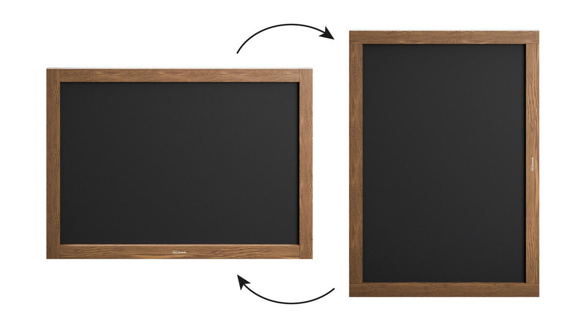 KREIDETAFEL mit Holzrahmen 70x50cm - Braun, Holz (70/50/2cm) - ALLboards