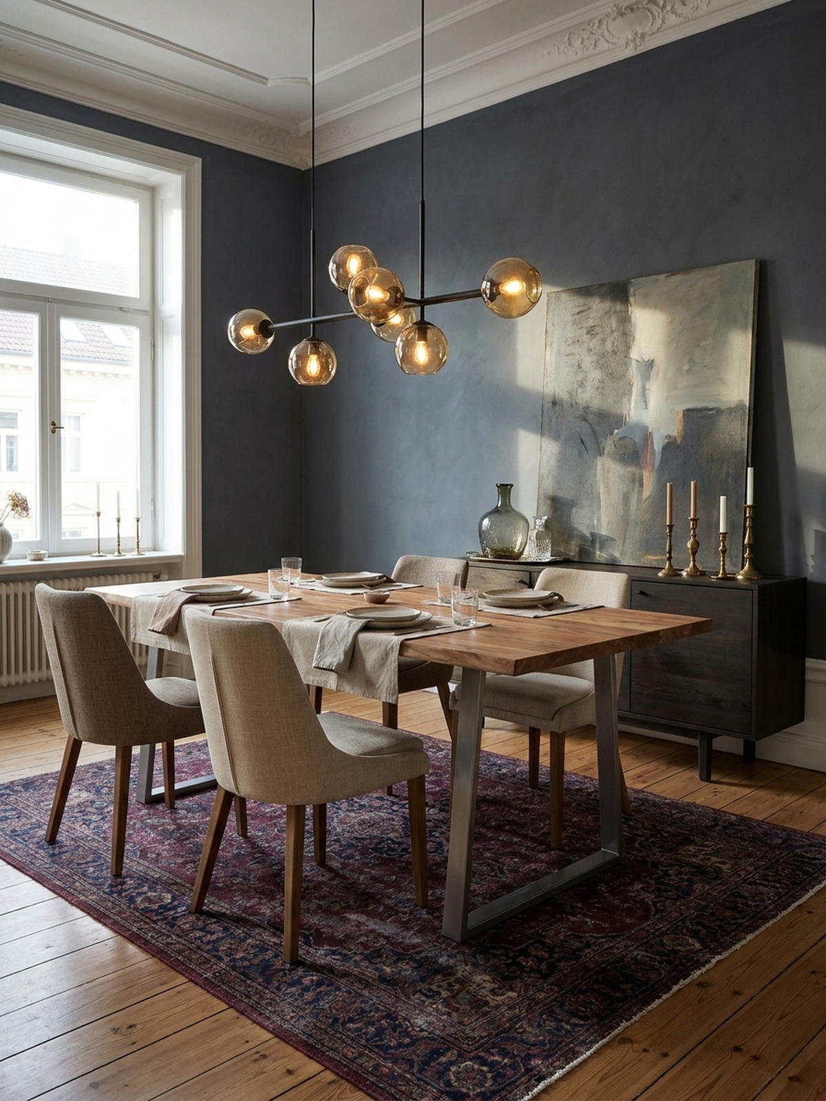 ESSTISCH Massivholz Baumkante Metallgestell Handgefertigt TARN, Goldbraun-Chrom 140x80x76 cm - Chromfarben/Braun, Holz/Metall (80/140/76cm) - KADIMA DESIGN