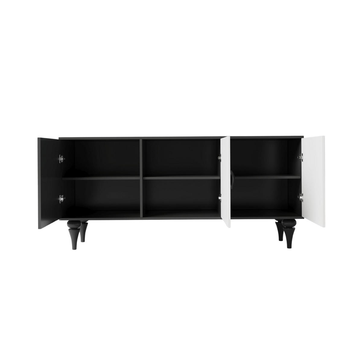SIDEBOARD Paradis, Schwarz/Weiß - Schwarz, Holzwerkstoff (158.4/74/45cm) - Dancan