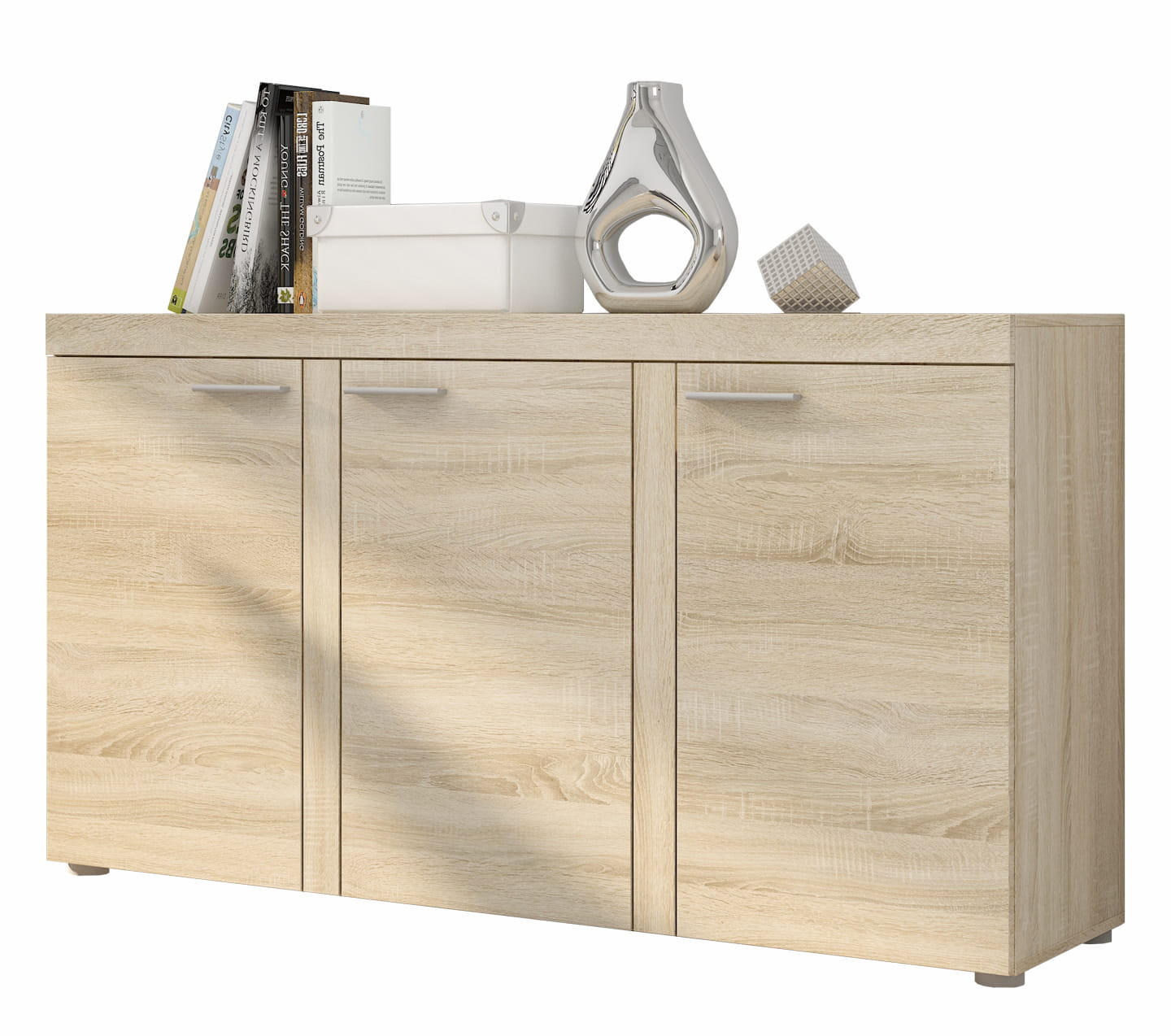 SIDEBOARD OKTAWIA 3F - Sonoma Eiche, Holzwerkstoff (149/82/40cm) - Meblini