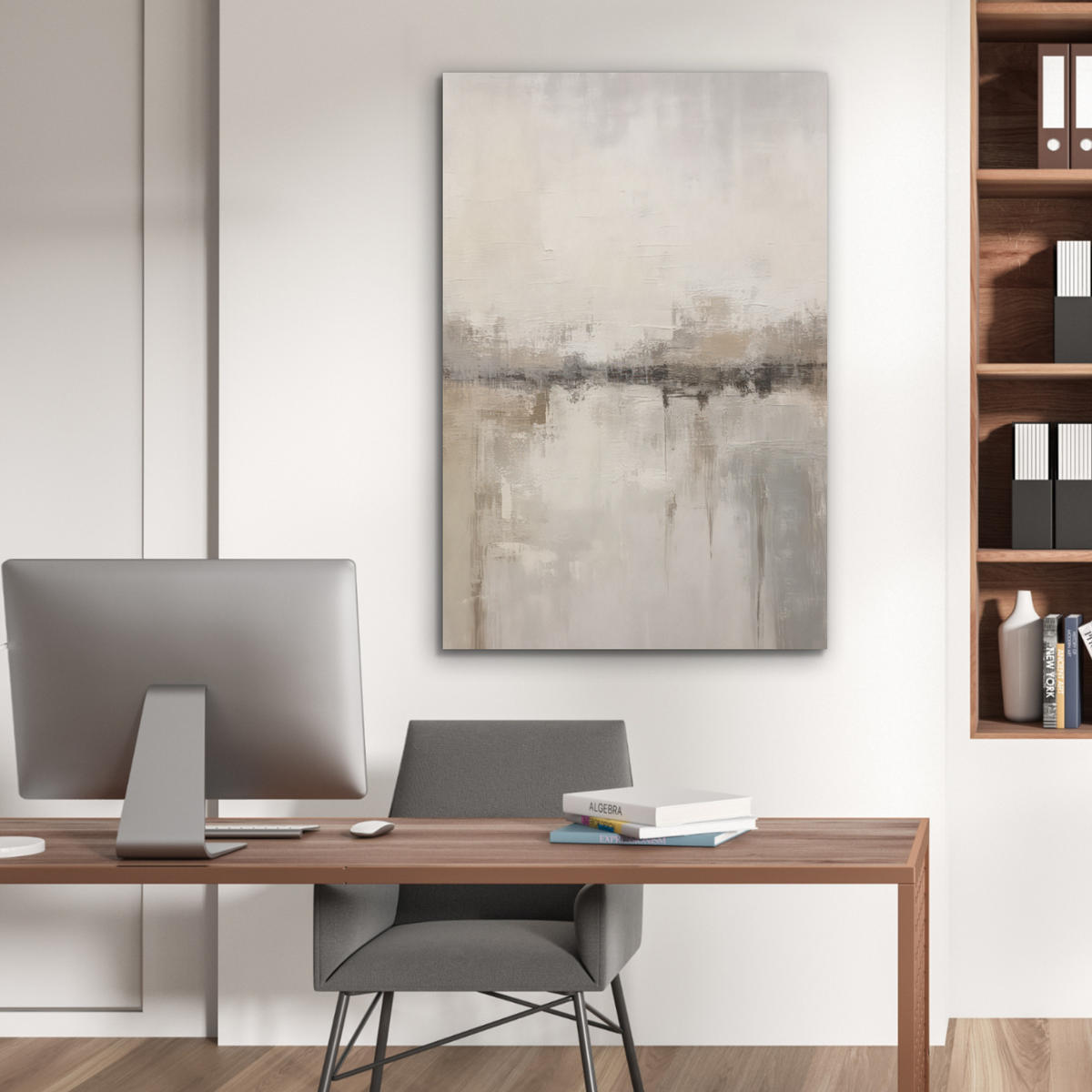 AKUSTIKBILD Moderne Kunst - Abstrakt - Beige Wanddeko 60x90 cm - Beige, Kunststoff (60/90/0.9cm) - MuchoWow