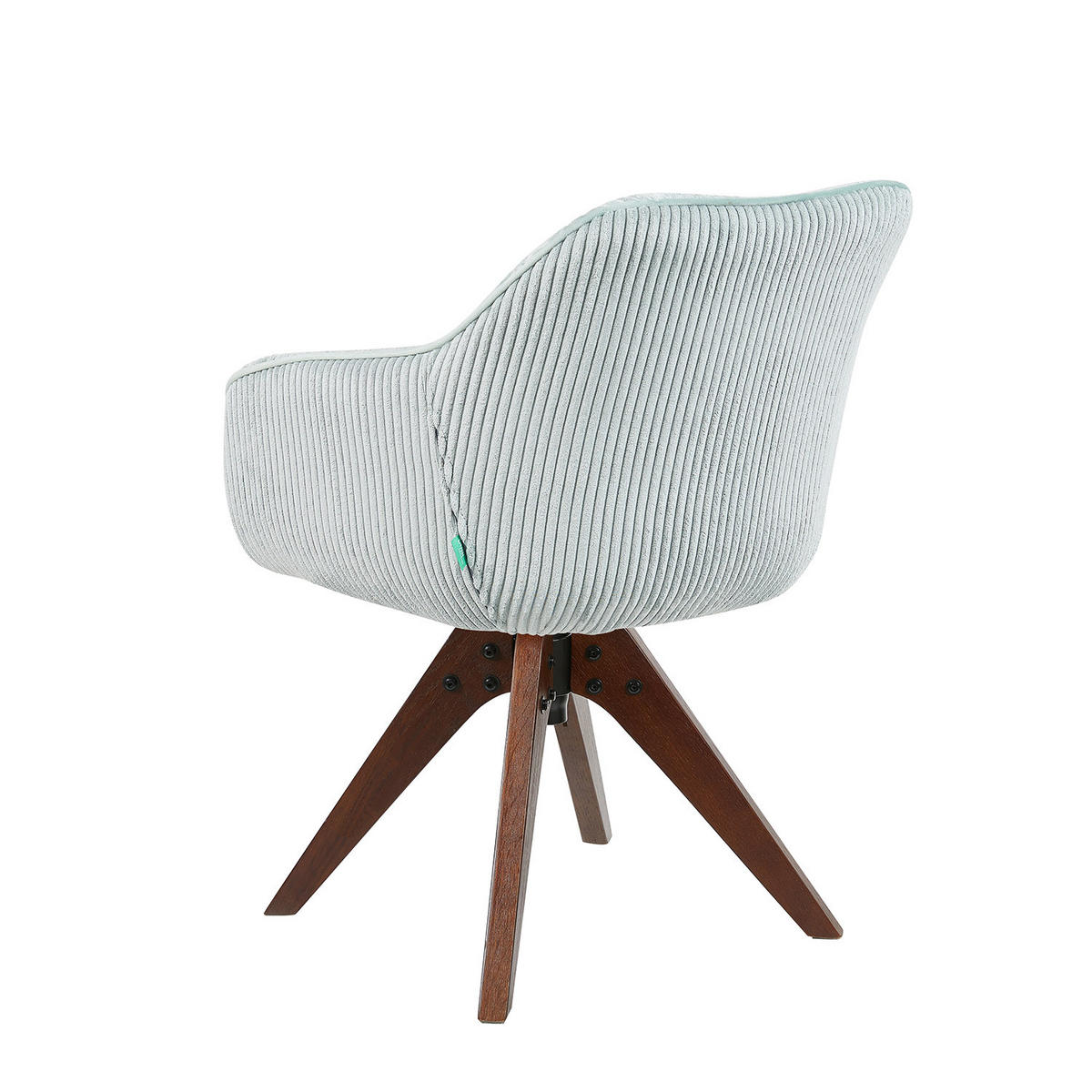 ARMLEHNSTUHL Mika-Finn 2er-Set - Nussbaumfarben/Hellblau, Eichenholz/Holz (60/82/61cm) - DUBI Möbel