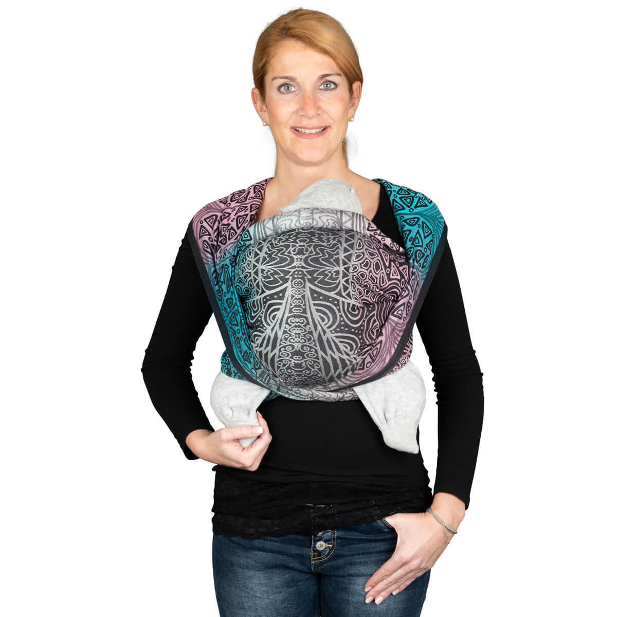 BABYTRAGETUCH Gewebtes Tragetuch kbA - Blau/Anthrazit, Textil (70/0.1/460cm) - Hoppediz