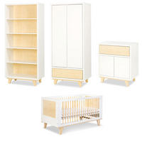 KINDERZIMMER-SET Lydia Weiß / Kiefer 4-teilig - Weiß/Kieferfarben, Holz/Holzwerkstoff (385/180/85cm) - Feldmann-Wohnen