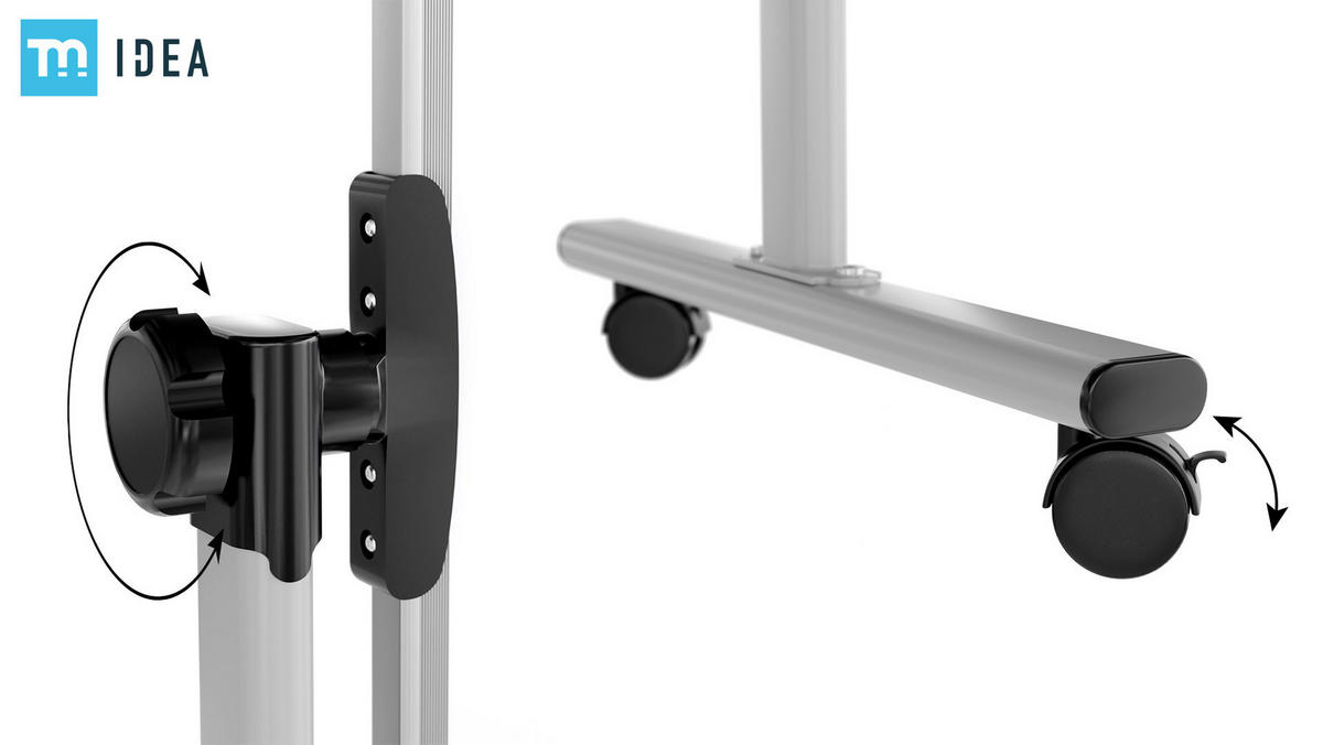 MOBILES Board, Serie: TM Idea/Flex - mit doppelseitiger Whiteboard-Oberfläche, drehbar, 180x120 cm - Weiß, Metall (180/120/1.8cm) - ALLboards