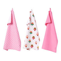 GESCHIRRTÜCHER Cupcakes, 3er-Set, 100% Baumwolle - Rosa, Textil (50/70cm) - Homescapes
