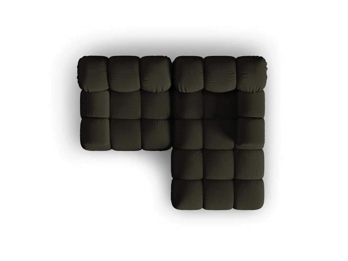 ECKSOFA modular rechts Bellis aus 3D-Stoff Amazonasgrün 3 Sitzplätze - Waldgrün, Textil (155/188cm) - Micadoni