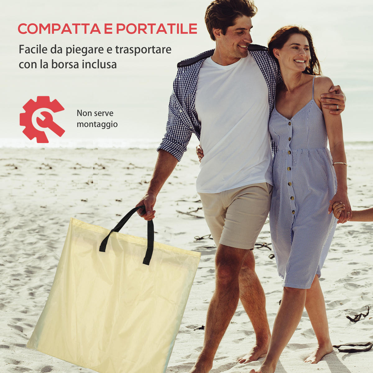 STRANDSTUHL mit verstellbarer Kopfstütze, Klappstuhl, beige-blaue Farbgebung - Beige, Metall (53/45/124cm) - Vallsero