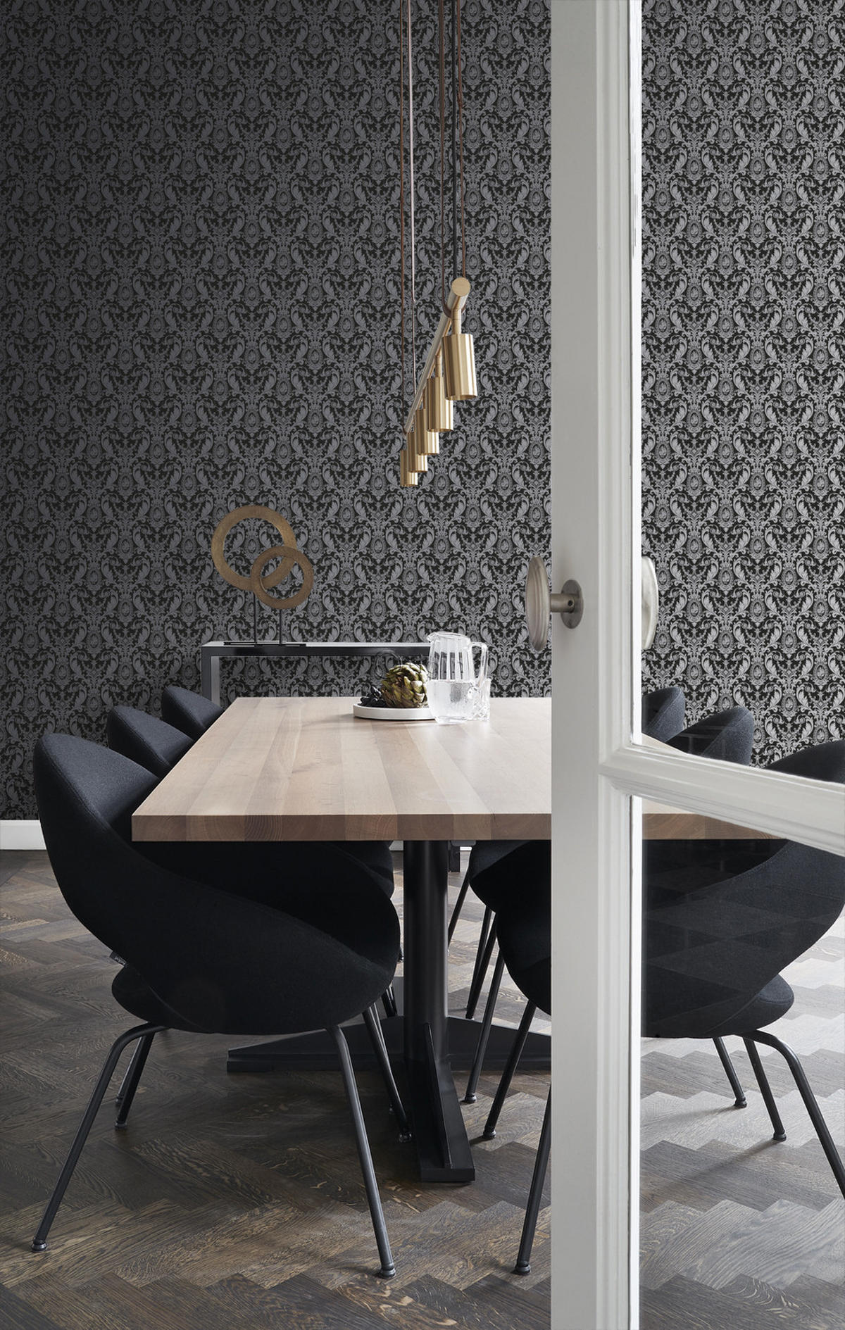 TAPETE Ornamente 53 cm x 10.05 m - Schwarz, Papier (53/1000cm) - Origin Wallcoverings