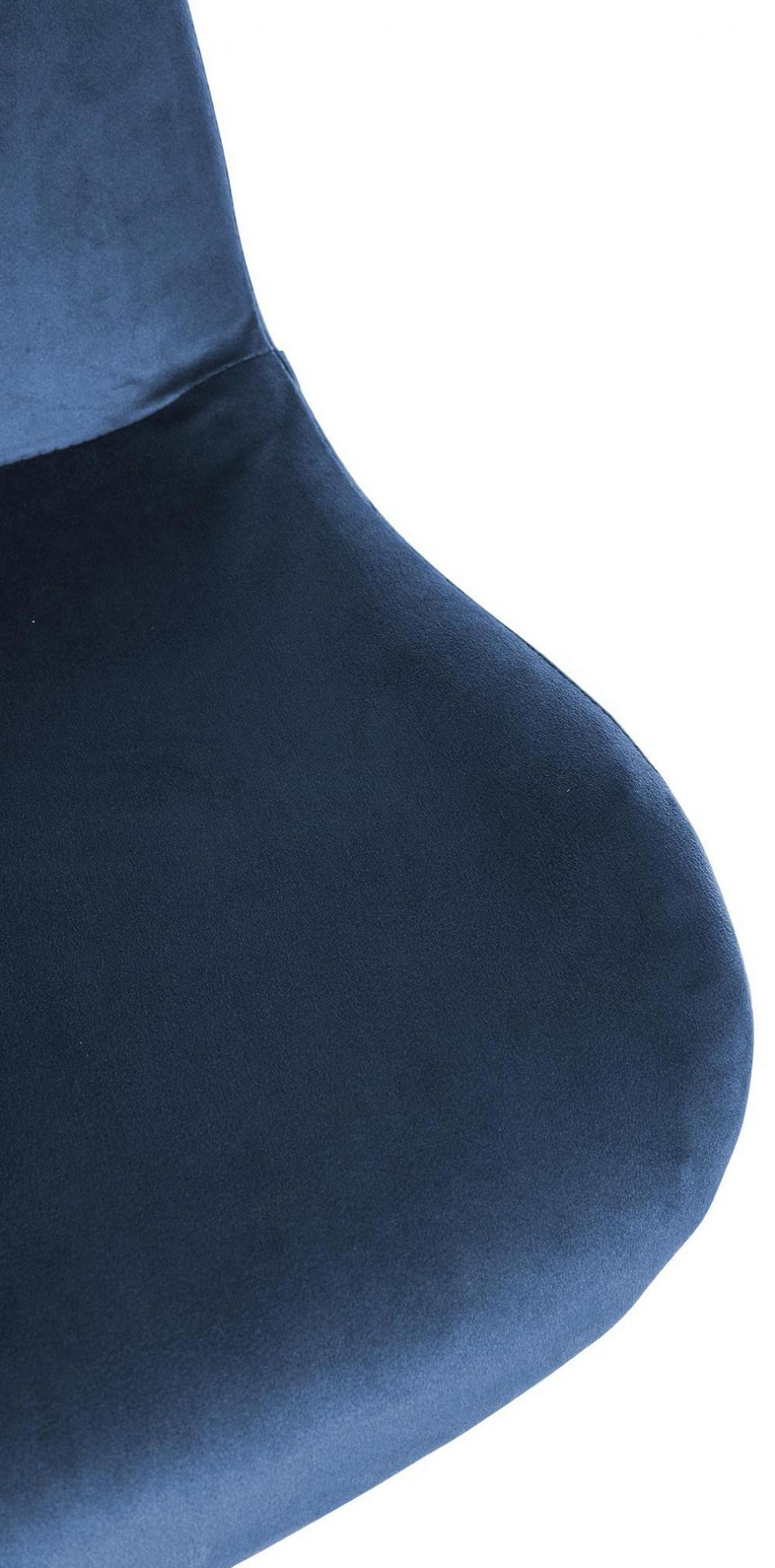 BARHOCKER Samt blau - Blau/Schwarz, Textil/Metall (50/85/50cm) - CLP