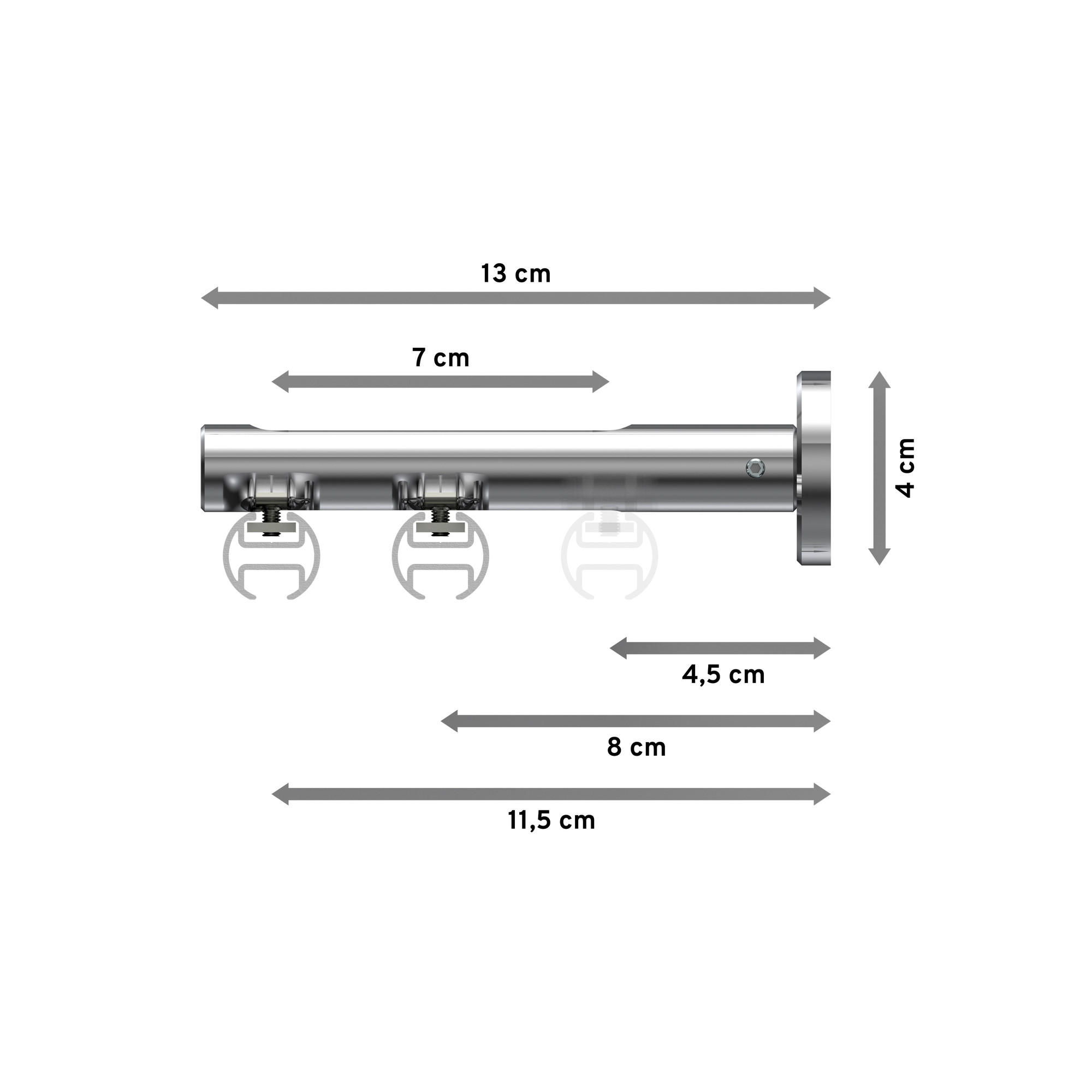 Thumbnail - Interdeco Innenlauf-Gardinenstangen-Set, Chrom, Schwarz, Metall, 400 cm, Wohntextilien, Gardinen & Vorhänge, Gardinen-St...