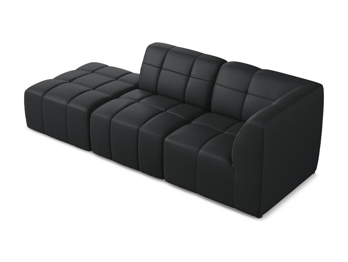 2-SITZER-SOFA Chenille Stoff Grau - Schwarz/Grau, Holzwerkstoff/Kunststoff (174/75/94cm) - Makamii