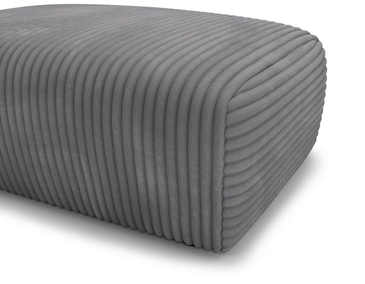 POLSTERHOCKER - Cord - Schwarz/Grau, Kunststoff/Textil (110/40/72cm) - home24