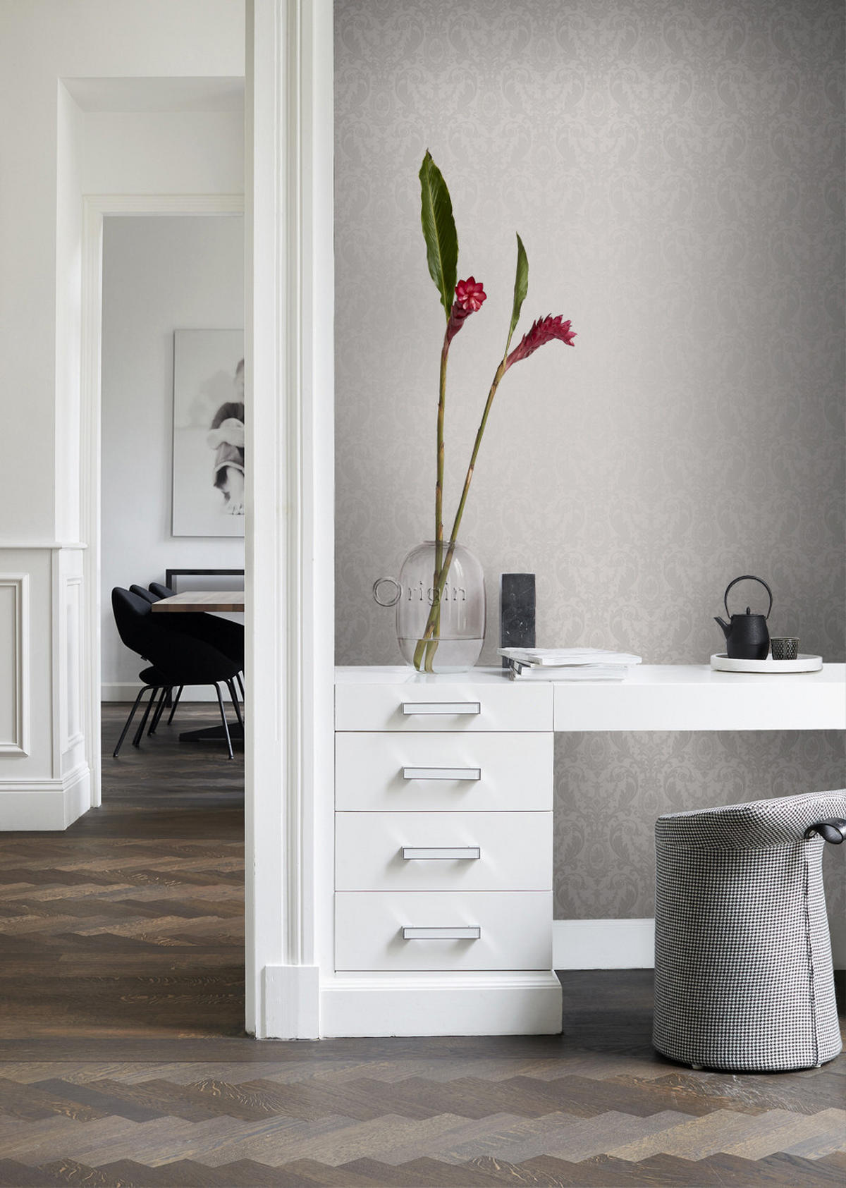 TAPETE Ornamente 53 cm x 10.05 m - Grau, Papier (53/1000cm) - Origin Wallcoverings