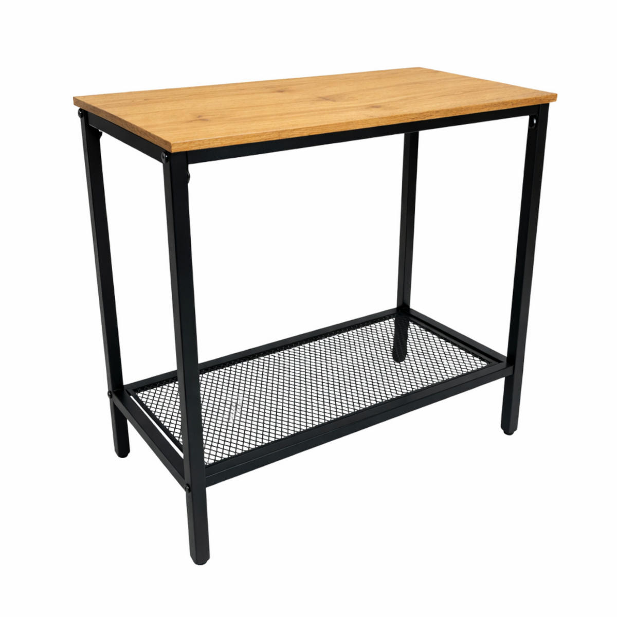 KONSOLENTISCH Holzoptik Metall Eichefarben Schwarz mit Ablage 60x30x60 cm - Eichefarben/Schwarz, Holzwerkstoff/Metall (30/60/60cm) - Begryf