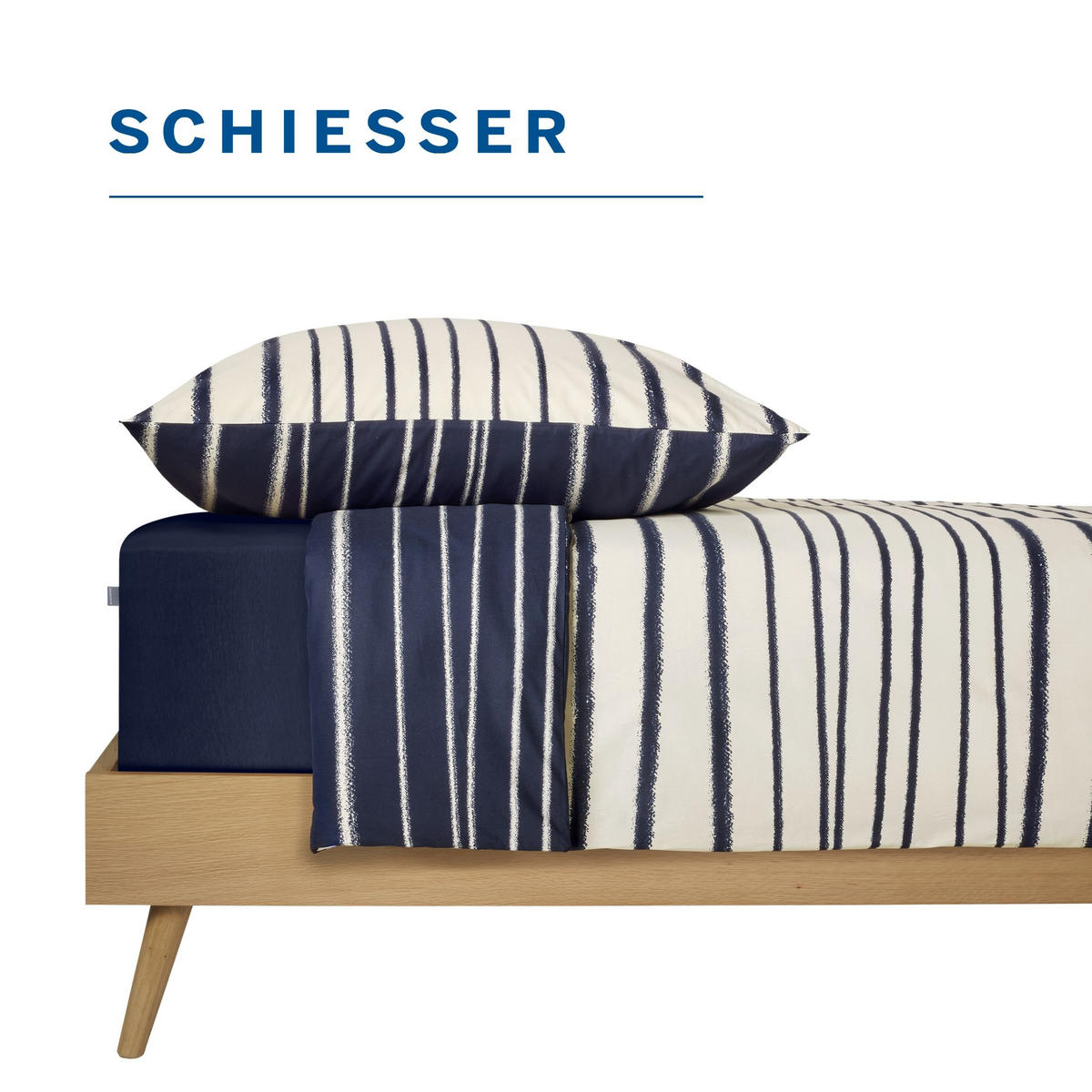 SPANNBETTLAKEN Elli 97 % Baumwolle, 3 % Elasthan 150x200 cm Dunkelblau - Dunkelblau, Textil (150/200cm) - SCHIESSER