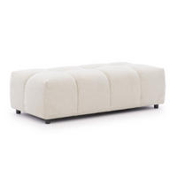 HOCKER Bubble mit Sitzfläche in Bubble-Optik aus weichem Hellbeige Strukturstoff mit schöner Sitzkomfort - Beige/Schwarz, Holz/Kunststoff (147/42/74cm) - S-Style Möbel