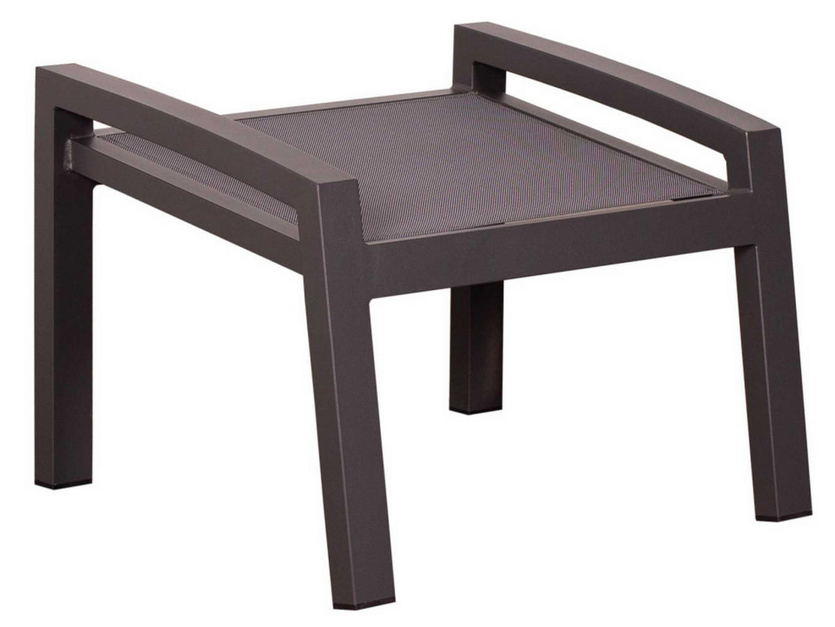 HOCKER Sevilla Alu/Textilene inkl. Kissen anthrazit - Grau, Metall (60/43/47cm) - Mr. Deko